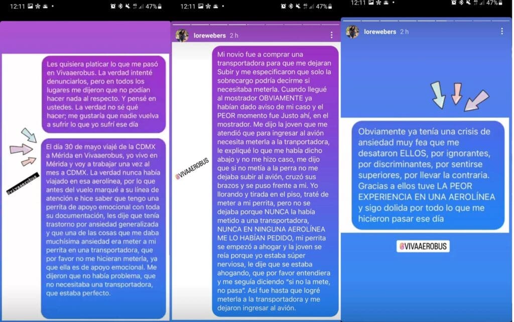Acusan de discriminación a Viva Aerobus tras impedir que mascota de apoyo viajará junto a su dueña