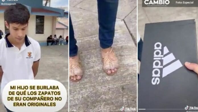 Padre manda a su hijo con chanclas a la escuela por burlarse de los zapatos de su compañero