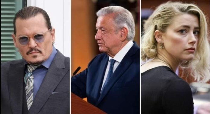 AMLO pidió a autoridades de Estados Unidos que se acelere el juicio de Genaro García Luna, tal como el de los famosos ex esposos. Foto: Redes sociales