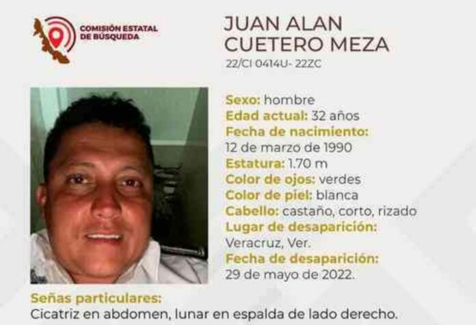 En Veracruz fue secuestrado el director de la Policía Vial el domingo. Las autoridades de seguridad del estado lo buscan. Foto: Comisión de Búsqueda de Veracruz