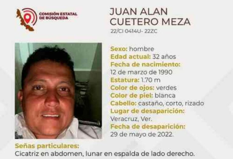 En Veracruz fue secuestrado el director de la Policía Vial el domingo. Las autoridades de seguridad del estado lo buscan. Foto: Comisión de Búsqueda de Veracruz