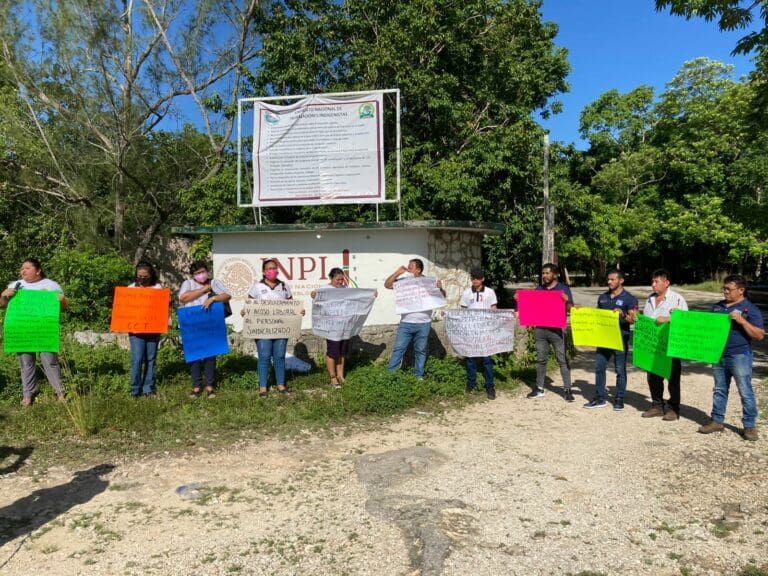 Trabajadores del INPI en Felipe Carrillo Puerto se suman a paro nacional; exigen respeto al contrato colectivo