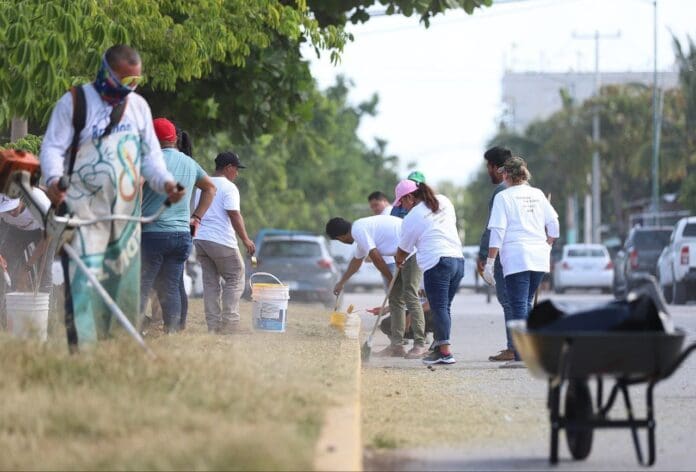 BLANCA MERARI TZIU PONE EN MARCHA JORNADAS DE MEJORAMIENTO DE LA IMAGEN URBANA EN PUERTO MORELOS