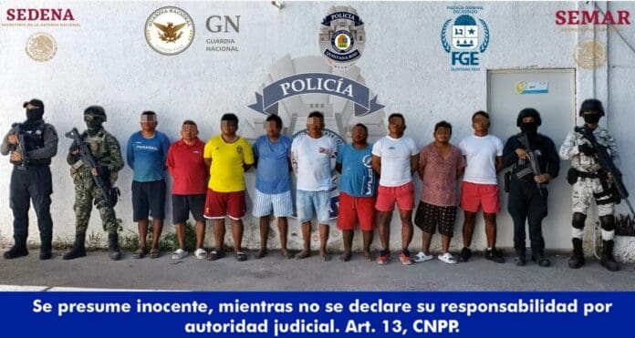 Detienen a 9 en Costa Mujeres en posesión de droga