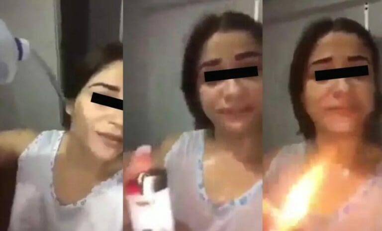 Una mujer se prende fuego luego de haber sido infiel y que su esposo no la perdonara. Las imágenes han causado mucho revuelo