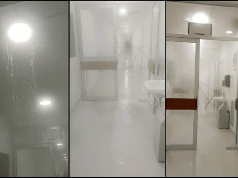 A pocas horas de ser inaugurado el hospital general de Perote en Veracruz, se inunda