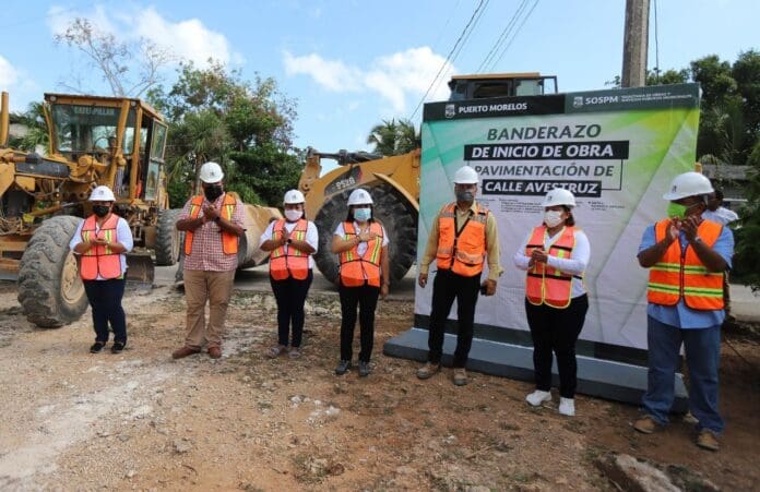 Blanca Merari da el banderazo a dos obras más de pavimentación en Leona Vicario