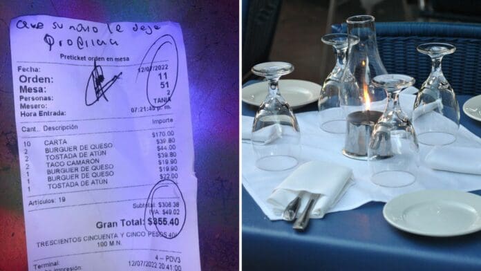 Mesera exhibe a cliente que se molestó por no conseguir su número: 'Que su novio le deje propina'