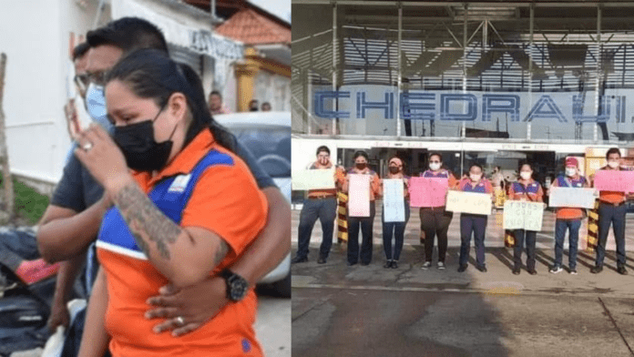 Detienen a cajera de Chedraui que fue víctima de fraude, sus compañeros protestan hasta liberarla