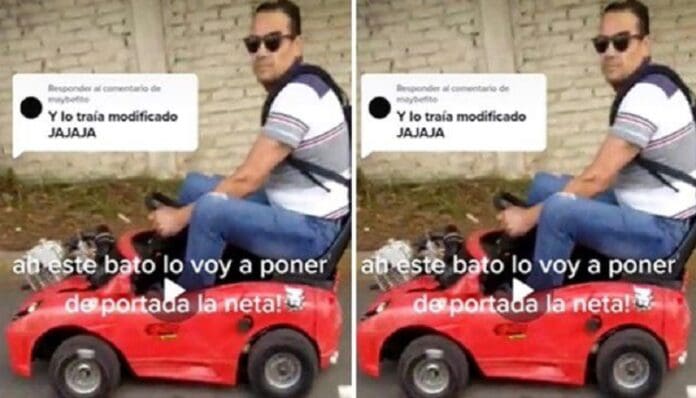 Con mochila puesta, hace 'mandados' en Morelia con carrito de 