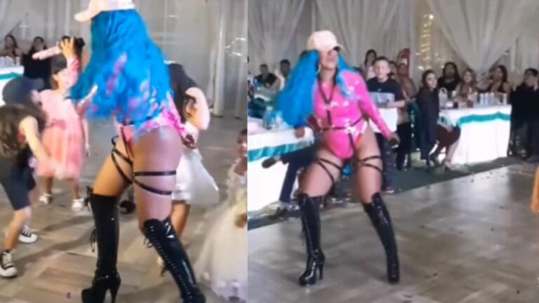 VIDEO: Imitadora de Karol G causa polémica por show en fiesta infantil