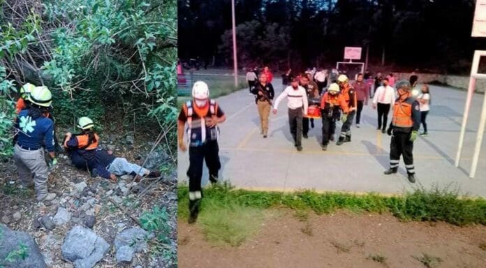 En Puebla un adulto mayor de 79 años fue rescatado luego que cayera al fondo de una barranca. Pasó ahí casi tres días.