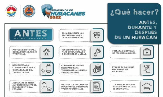 REITERAN RECOMENDACIONES PARA LA TEMPORADA DE HURACANES 2022
