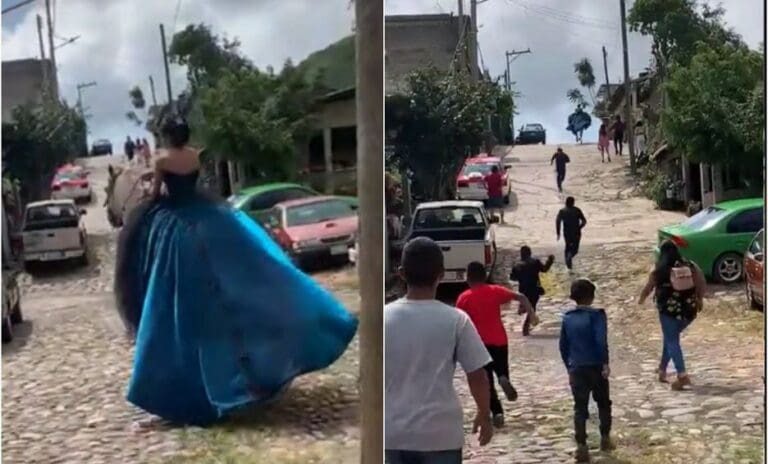 Caballo escapa con todo y quinceañera