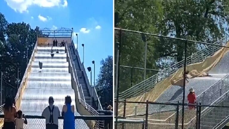 Video: Cierran una resbaladilla gigante en EE.UU. que lanzaba a las personas por los aires al descender