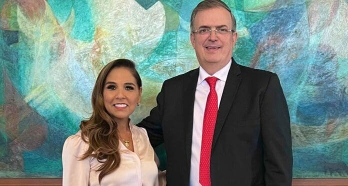 Mara Lezama se reunió ahora con el canciller mexicano Marcelo Ebrard; la mandataria electa continúa visitando funcionarios federales.