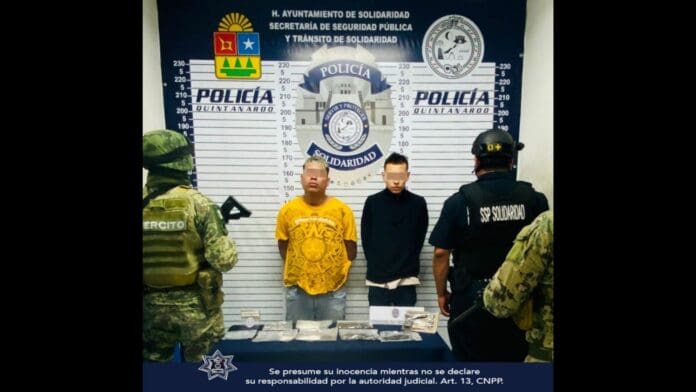 Presuntos narcomenudistas son captados in fraganti intercambiando droga en Solidaridad