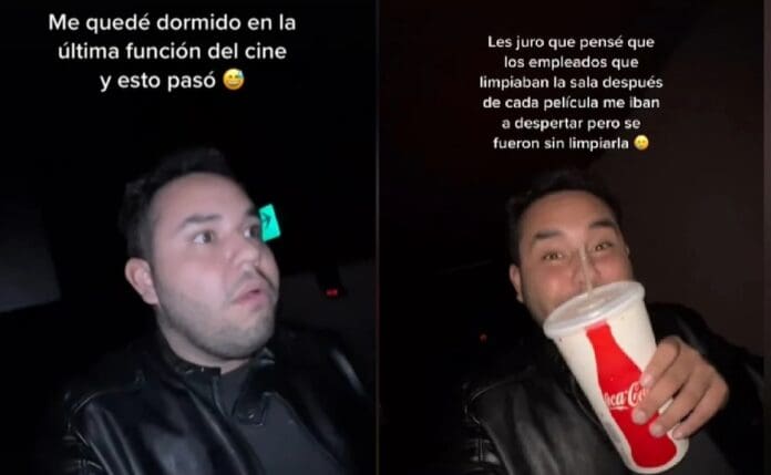 VIDEO: Se queda dormido en el cine y lo dejan encerrado: 