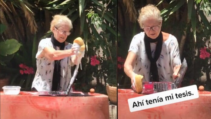 VIDEO: Joven capta a su abuela 