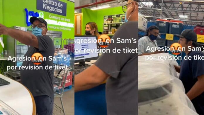 VIDEO: No entiende Sam's, guardia de seguridad arrebata productos y ticket a cliente para 
