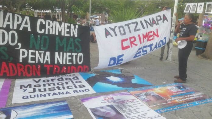 Colectivos de Q. Roo se unen a jornada nacional de protestas por los 8 años de Ayotzinapa; exigen resultados y la verdad