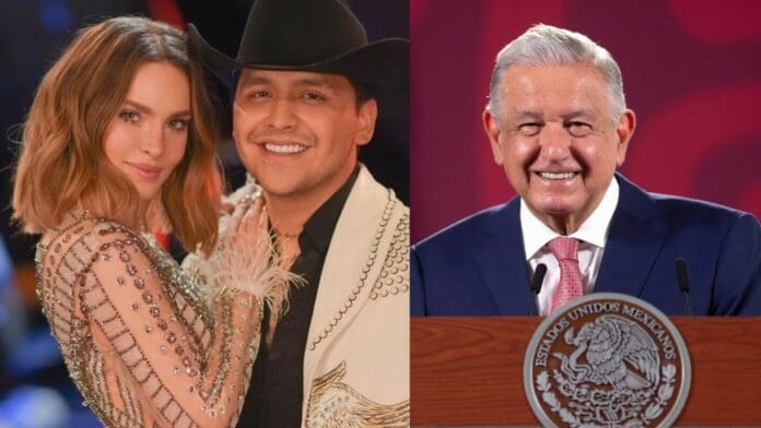 AMLO propone que Belinda y Nodal canten juntos en el Zócalo