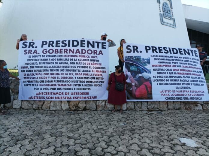Piden colonos de Chetumal intervención gubernamental contra embargo inmobiliario