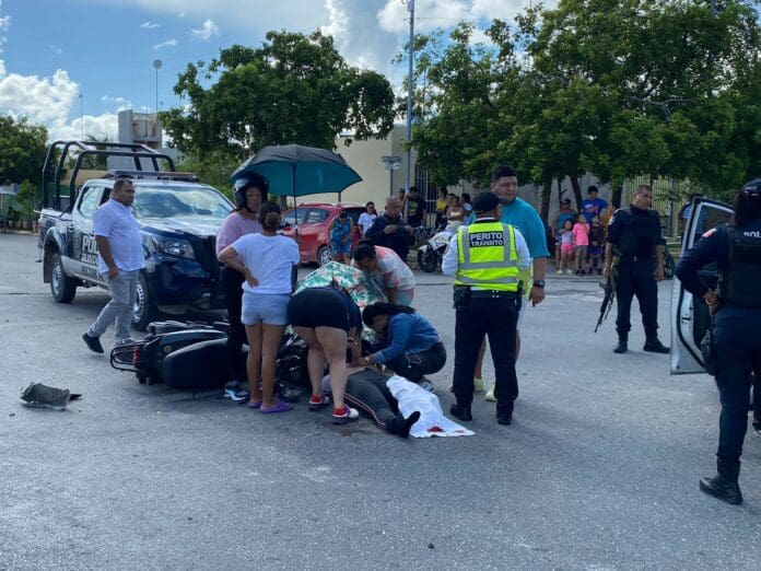 Motociclista pierde un pie, luego de ser arrollado en Cancún