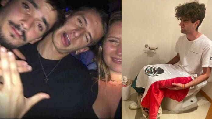 VIDEO: Estudiantes franceses de intercambio, usan bandera de México para ir al sanitario