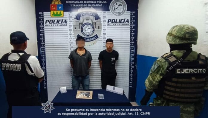 Dos presuntos homicidas fueron capturados gracias a la rápida y oportuna intervención de la Policía de Playa del Carmen.