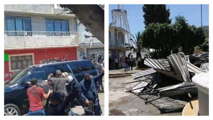 Texmelucan: a pedradas corren a Norma Layón por caída de tanque