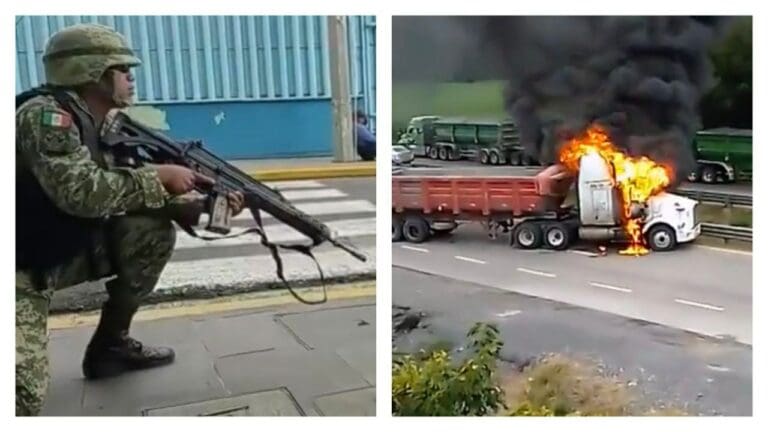Activan código rojo por intensas balaceras en el centro de Orizaba, Veracruz; incendian un tráiler