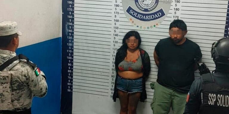 Detienen a pareja armada y con drogas en Playa del Carmen