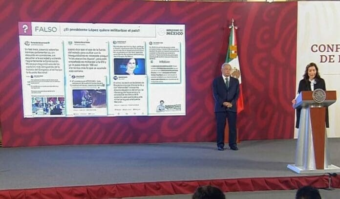 Durante la mañanera de este día, la responsable de Quién es quién en las mentiras denunció la existencia de una red anti AMLO.