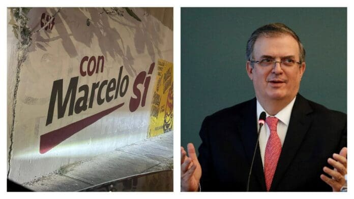 Aparecen bardas pintadas promocionando a Marcelo Ebrard en Santa Fe rumbo a las elecciones 2024