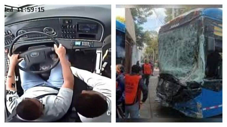 Conductor de Trolebús en capacitación que chocó, no quitó pie del acelerador