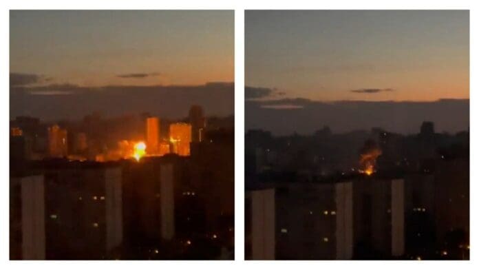 Explosiones en el centro de Kiev tras un presunto ataque con 