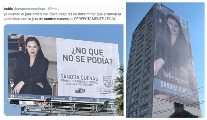 Tunden a Sandra Cuevas por aparición en espectaculares a su favor