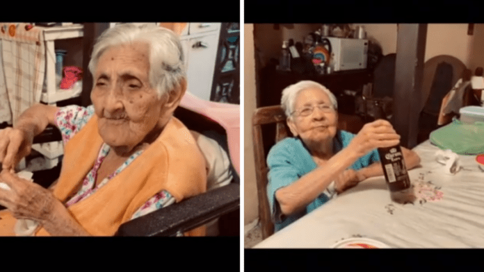 Abuelita de 105 años regaña a su hija de 83 por gastar su dinero en cervezas