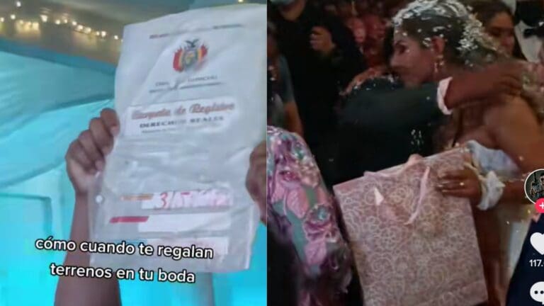 VIDEO: Recién casados reciben un 'terreno' como regalo de bodas