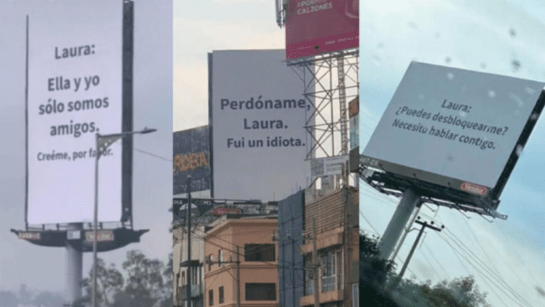 “Perdóname, Laura. Fui un idiota”: Mensaje en espectacular de CDMX intriga en redes