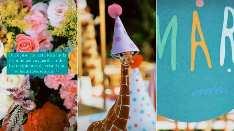Yuya celebró el primer año de su hijo Mar, una fiesta con muchos colores, animalitos y flores