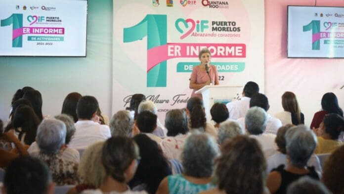 Rinde Maura Cordero su primer informe de actividades al frente del DIF Puerto Morelos