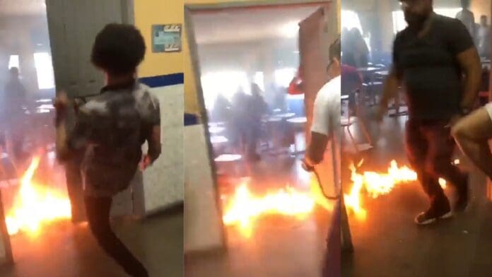 VIDEO: Niño de 12 años incendia su salón de clases en Brasil