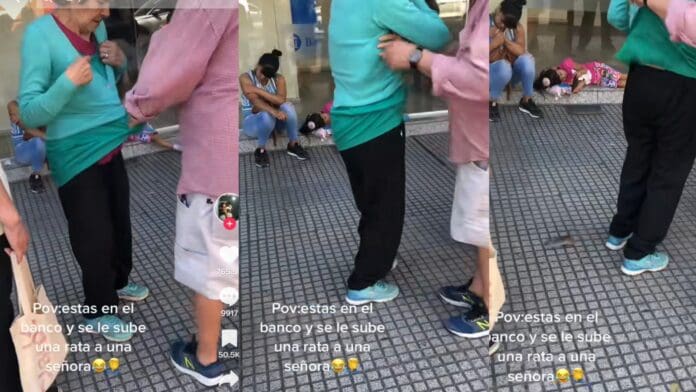 VIDEO: Rata se mete entre la ropa de una mujer en plena calle