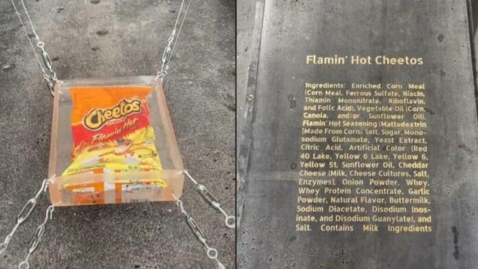 Un joven construye un gigantesco sarcófago para preservar un famoso 'snack'