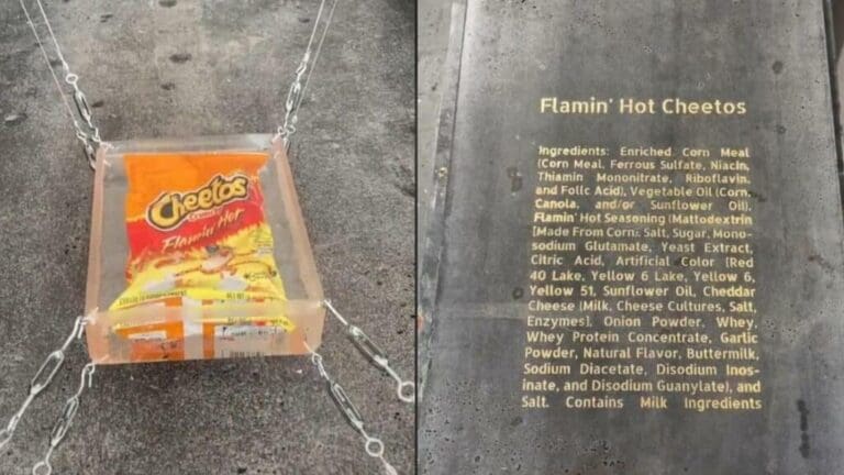 Un joven construye un gigantesco sarcófago para preservar un famoso 'snack'