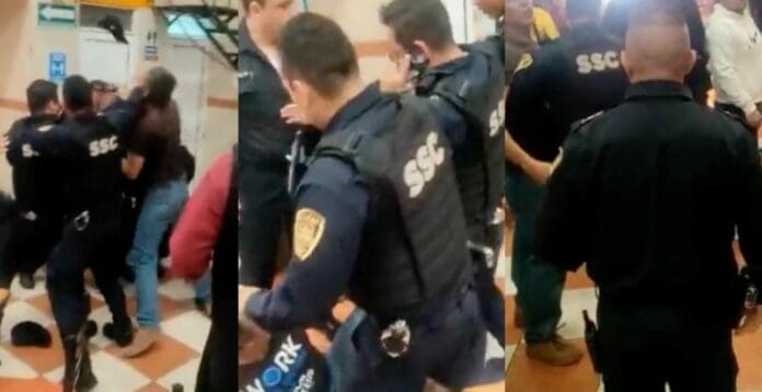 Unos policías se agarraron a golpes con unos comensales en una taquería en la Ciudad de México. El incidente quedó grabado.