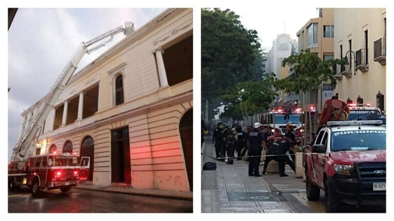 Reportan que sería pérdida total el escenario del Teatro Peón Contreras tras incendio en Mérida