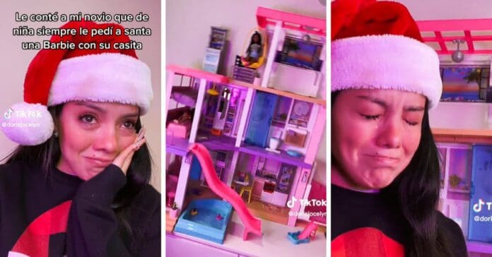 Su novio le regaló la casita Barbie que quiso de niña